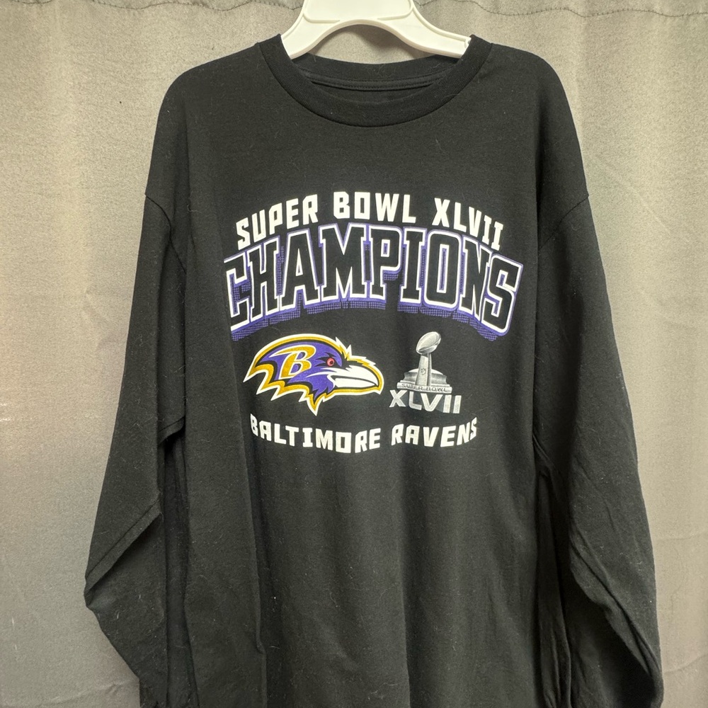Team Apparel Black Super Bowl XLVII Champions Long Sleeve Tee